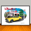 1971 Chevelle Malibu SS Stripe Option Muscle Car Art Print - 13" X 19" UNFRAMED