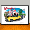 1971 Chevelle Malibu SS Stripe & Top Option Muscle Car Art Print - 13" X 19" UNFRAMED
