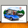 1971 Chevrolet Corvette Stingray Car Art Print - 13" X 19" UNFRAMED