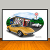 1971 Chevrolet Corvette Stingray Car Art Print - 13" X 19" UNFRAMED