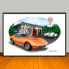 1971 Chevrolet Corvette Stingray Car Art Print - 13" X 19" UNFRAMED