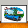 1972 Chevelle SS Stripe Option Muscle Car Art Print - 13" X 19" UNFRAMED