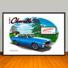1972 Chevelle SS Stripe & Top Option Muscle Car Art Print - 13" X 19" UNFRAMED