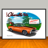 1972 Chevelle SS Stripe & Top Option Muscle Car Art Print - 13" X 19" UNFRAMED