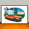 1972 Chevelle SS Stripe & Top Option Muscle Car Art Print - 13" X 19" UNFRAMED
