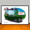 1972 Chevelle SS Stripe Option Muscle Car Art Print - 13" X 19" UNFRAMED