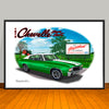 1972 Chevelle SS Stripe & Top Option Muscle Car Art Print - 13" X 19" UNFRAMED