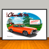 1972 Chevelle SS Stripe Option Muscle Car Art Print - 13" X 19" UNFRAMED