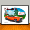 1972 Chevelle SS Stripe & Top Option Muscle Car Art Print - 13" X 19" UNFRAMED