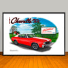 1972 Chevelle SS Stripe & Top Option Muscle Car Art Print - 13" X 19" UNFRAMED