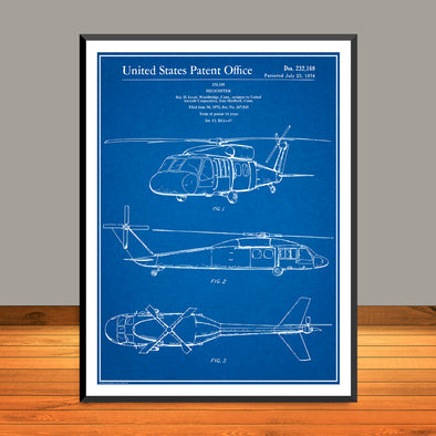 1972 Sikorsky UH-60 Black Hawk Patent Print - Unframed