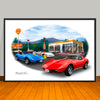 1973 Chevrolet Corvette Car Art Print - 13" X 19" UNFRAMED