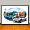 1973 Chevrolet Corvette Car Art Print - 13" X 19" UNFRAMED