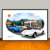 1973 Chevrolet Corvette Car Art Print - 13" X 19" UNFRAMED
