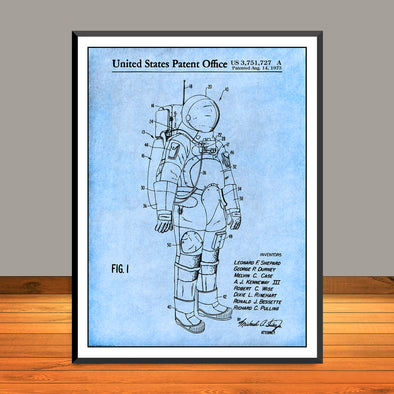 1973 NASA Apollo Space Suit Patent Print - UNFRAMED