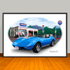 1974 Chevrolet Corvette Convertible Car Art Print - 13" X 19" UNFRAMED
