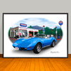 1974 Chevrolet Corvette Convertible Car Art Print - 13" X 19" UNFRAMED