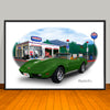 1974 Chevrolet Corvette Convertible Car Art Print - 13" X 19" UNFRAMED