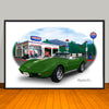 1974 Chevrolet Corvette Convertible Car Art Print - 13" X 19" UNFRAMED
