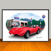 1974 Chevrolet Corvette Convertible Car Art Print - 13" X 19" UNFRAMED