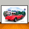 1974 Chevrolet Corvette Convertible Car Art Print - 13" X 19" UNFRAMED