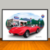 1974 Chevrolet Corvette Convertible Car Art Print - 13" X 19" UNFRAMED