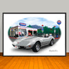 1974 Chevrolet Corvette Convertible Car Art Print - 13" X 19" UNFRAMED