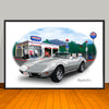 1974 Chevrolet Corvette Convertible Car Art Print - 13" X 19" UNFRAMED