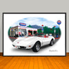 1974 Chevrolet Corvette Convertible Car Art Print - 13" X 19" UNFRAMED