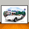 1974 Chevrolet Corvette Convertible Car Art Print - 13" X 19" UNFRAMED
