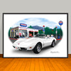 1974 Chevrolet Corvette Convertible Car Art Print - 13" X 19" UNFRAMED