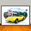 1974 Chevrolet Corvette Convertible Car Art Print - 13" X 19" UNFRAMED