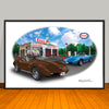 1974 Chevrolet Corvette Esso Garage Car Art Print - 13" X 19" UNFRAMED