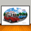 1974 Chevrolet Corvette Esso Garage Car Art Print - 13" X 19" UNFRAMED