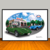 1974 Chevrolet Corvette Esso Garage Car Art Print - 13" X 19" UNFRAMED