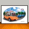 1974 Chevrolet Corvette Esso Garage Car Art Print - 13" X 19" UNFRAMED