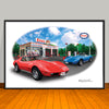 1974 Chevrolet Corvette Esso Garage Car Art Print - 13" X 19" UNFRAMED