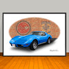 1976 Chevrolet Corvette Car Art Print - 13" X 19" UNFRAMED