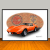 1976 Chevrolet Corvette Car Art Print - 13" X 19" UNFRAMED