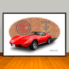 1976 Chevrolet Corvette Car Art Print - 13" X 19" UNFRAMED