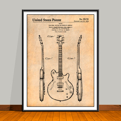 1976 Gibson Norlin Electric Guitar Patent Print - Unframed