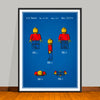 1979 Toy Mini Figures Colorized Patent Print (Style 2) - UNFRAMED