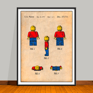 1979 Toy Mini Figures Colorized Patent Print (Style 2) - UNFRAMED