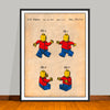 1979 Toy Mini Figures Colorized Patent Print - UNFRAMED