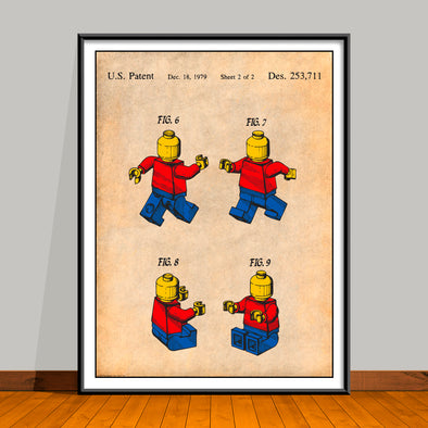 1979 Toy Mini Figures Colorized Patent Print - UNFRAMED