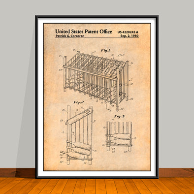 1980 Metal Wine Rack Patent Print - Unframed
