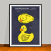 1981 Bendy Toys Colorized Rubber Ducky Patent Print - UNFRAMED