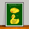 1981 Bendy Toys Colorized Rubber Ducky Patent Print - UNFRAMED