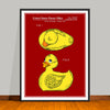 1981 Bendy Toys Colorized Rubber Ducky Patent Print - UNFRAMED