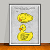 1981 Bendy Toys Colorized Rubber Ducky Patent Print - UNFRAMED